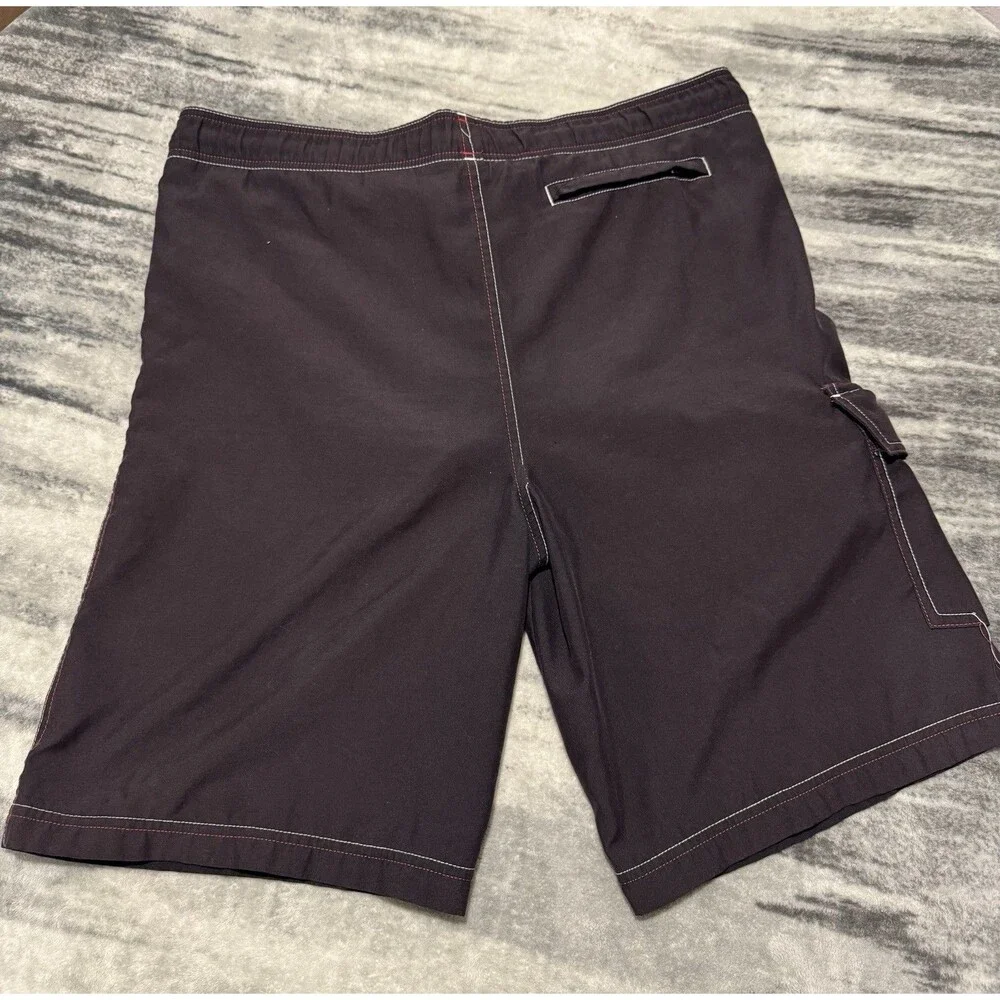 Y2k Tony Hawk Swim Pool Beach Board Shorts Mens Medium Black / Red Embroidery